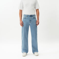 Front view of the Wide Flextech™ Jeans in light blue with a relaxed wide-leg fit