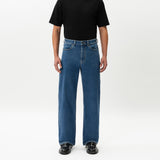 Front view of the Wide Flextech™ Jeans in mid blue with a relaxed wide-leg fit
