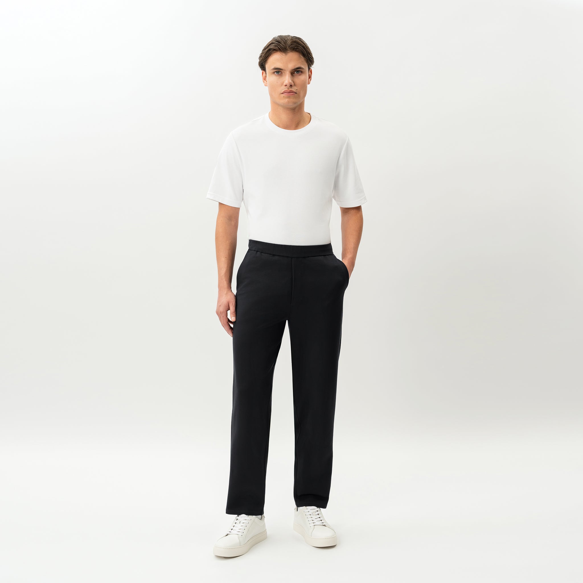 Alternate full-body front view of the Socrates Classic pant in black
