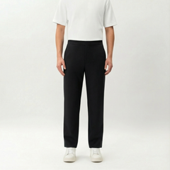 Black Socrates Classic Pant by Nothing’s Something with straight-leg fit and clean waistband
