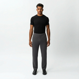 Full-body front view of the Socrates Classic straight-leg pant in grey
