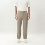 Khaki Socrates Classic Pant by Nothing’s Something with straight-leg fit and clean waistband
