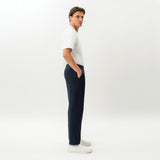 Side view of the Socrates Classic straight-leg pant in navy
