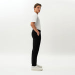Side view of the Socrates Slim tapered pant in black
