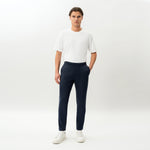 Alternate full-body front view of the Socrates Slim tapered pant in navy
