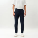 Navy Socrates Slim Pant by Nothing’s Something with slim tapered fit and clean waistband
