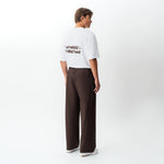 Back view of the Socrates wide-leg pant in brown