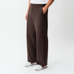 Angled front view of the Socrates wide-leg pant in brown