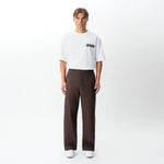 Full-body front view of the Socrates wide-leg pant in brown
