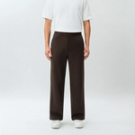 Brown Socrates wide-leg pant by Nothing’s Something with relaxed fit and clean waistband