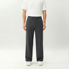 Grey Socrates wide-leg pant by Nothing’s Something with relaxed fit and clean waistband