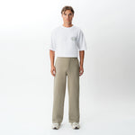 Full-body front view of the Socrates wide-leg pant in khaki