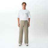Full-body front view of the Socrates wide-leg pant in khaki