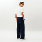 Back view of the Socrates wide-leg pant in navy